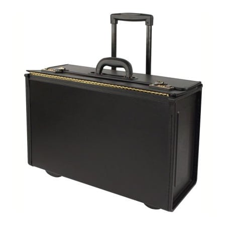 Stebco Stebco 251622 Synthetic Leather Business Case On Wheels, Black 251622